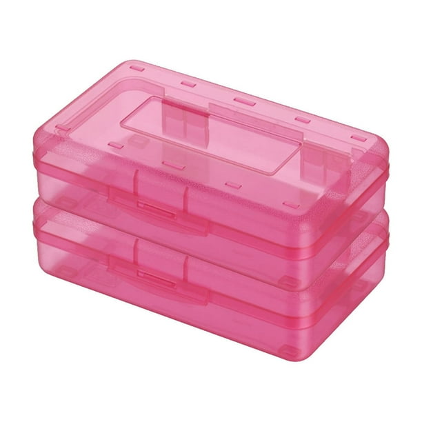 Cajas de lápices de plástico transparente de gran capacidad (2 unidades) con tapa hermética, organizador apilable para útiles escolares, materiales de arte y papelería de oficina. Aestivo |