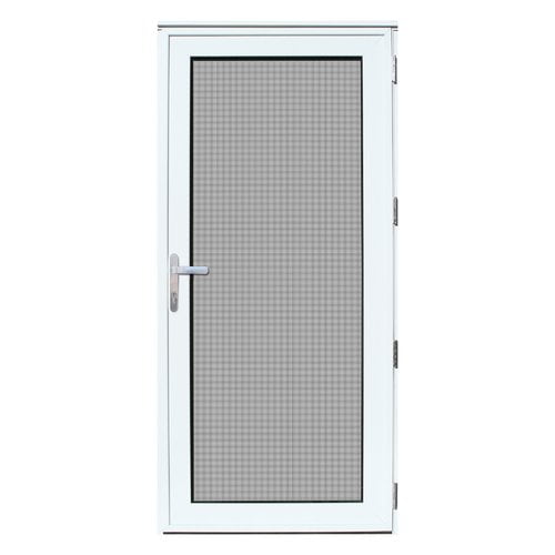 32 In X 80 In White Recessed Mount Right Hand Ultimate Security Storm Door With Meshtec Screen Walmart Com Walmart Com