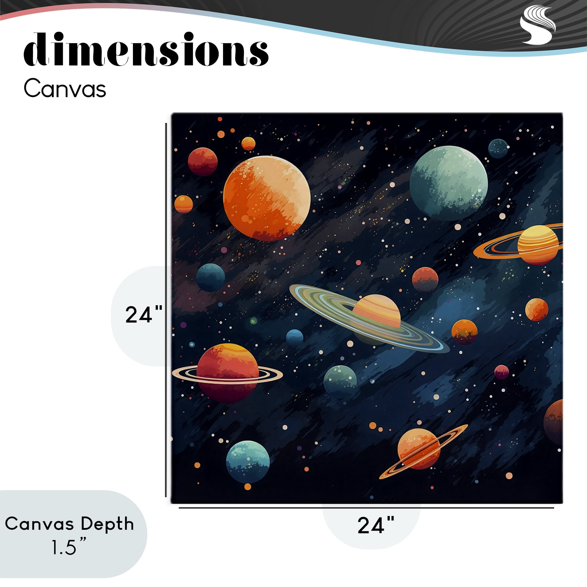 Stupell Industries Orange & Blue Planets in Orbit Canvas Wall Art, design by Creative Studio