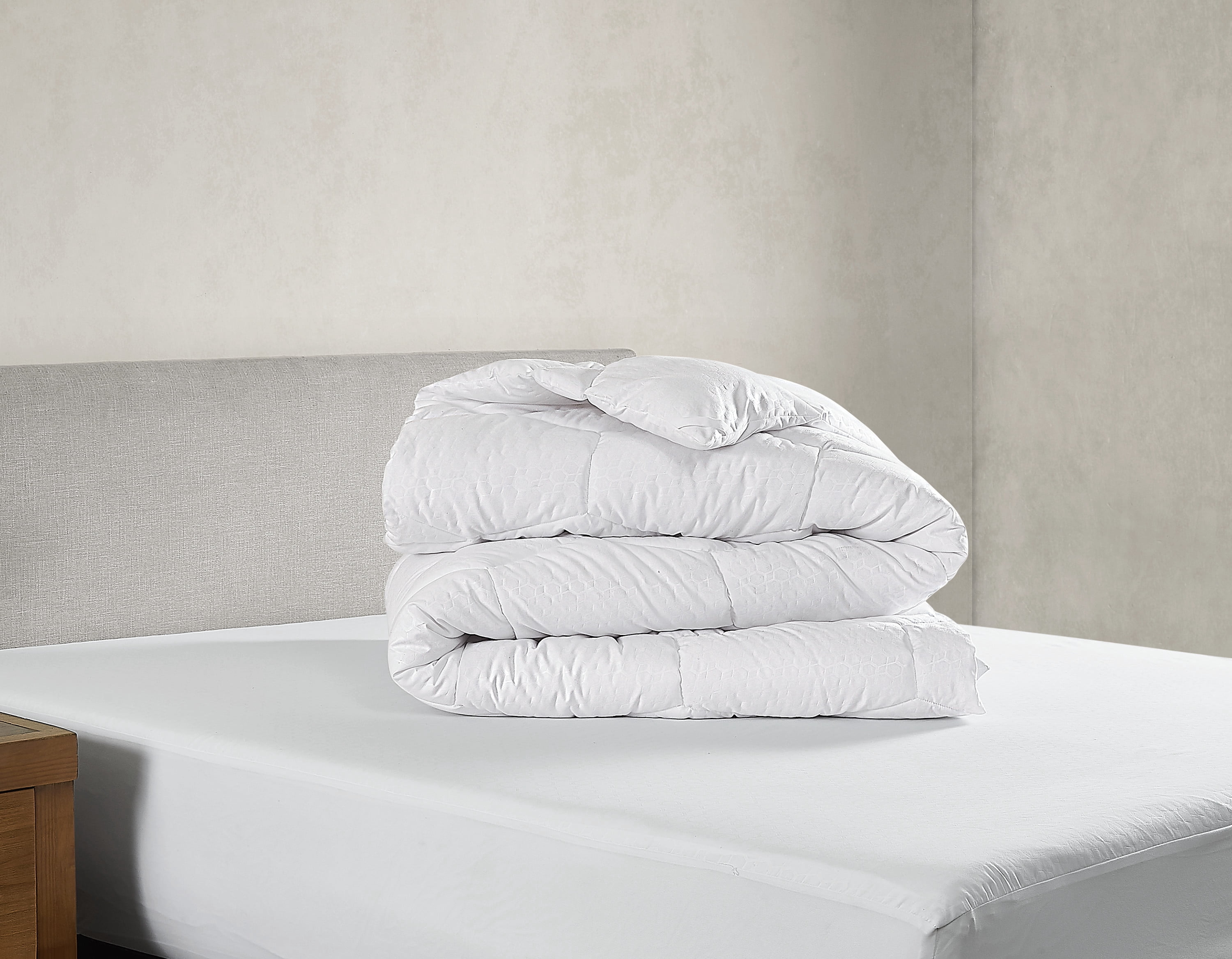 Nanobionic® Embossed Microfiber Down Alternative Queen Comforter in White