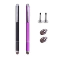 thumbnail image 3 of 2-Pack Universal Stylus Pen Set with Replaceable Fiber & Disc Tips - Metal Body, Clip-On Design, 13.3cm Length - Compatible with Phones & Computers - 8 Color Combinations (Black/Red/Rose, 3 of 7