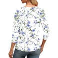 thumbnail image 6 of ITSAME Womens Tops, 3/4 Sleeve Floral Print V-Neck Casual Fashion Raglan Pullover Blouses Multicolor Size L, 6 of 6
