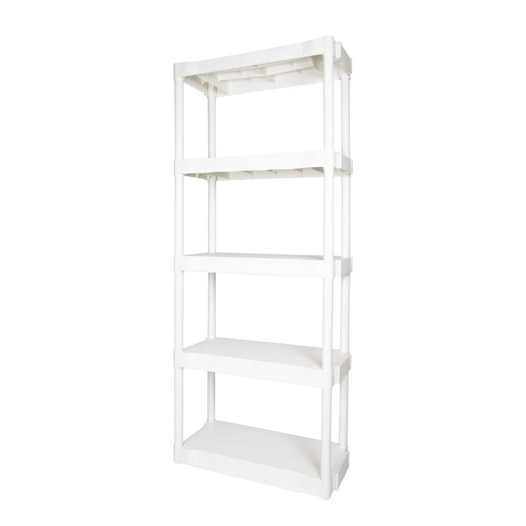 Plano 5-Shelf Extra Heavy Duty Plastic Storage Shelf Unit, 72.5” x 36” x  24”, 1000lb Capacity 