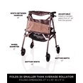thumbnail image 2 of Signature Life Micro Elite Travel Rollator Short with Seat,  Junior Folding Four Wheel Rolling Walker for Seniors and Children, 2 of 7