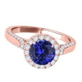 thumbnail image 2 of Mauli Jewels Engagement Rings for Women 1.35 Carat Halo Tanzanite and Diamond Engagement Ring Crafted 4 Prong-Setting 14k Solid Rose Gold, 2 of 7
