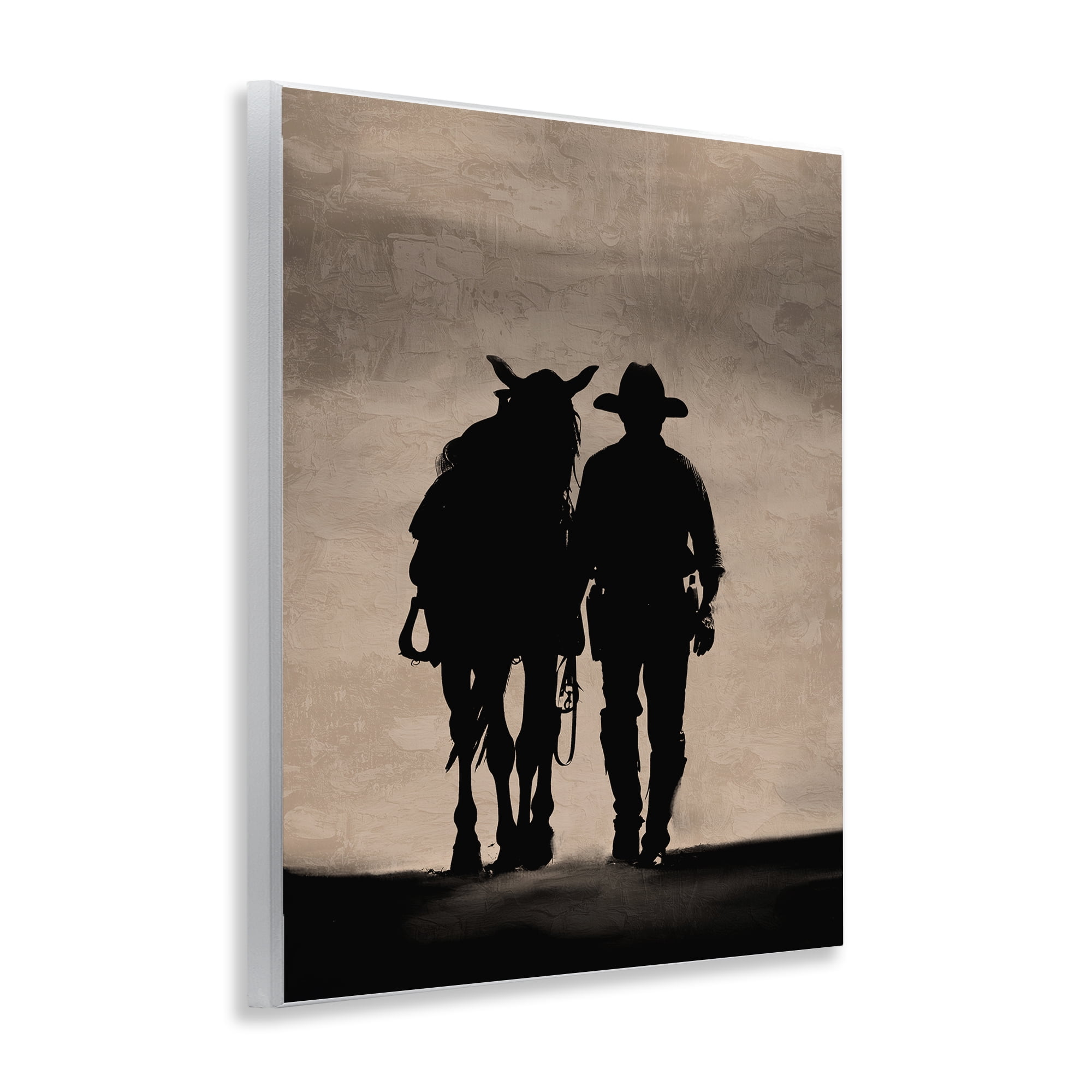 Stupell Industries Best Friends Horse & Cowboy People Painting Unframed Art Print Wall Art, 11 x 14