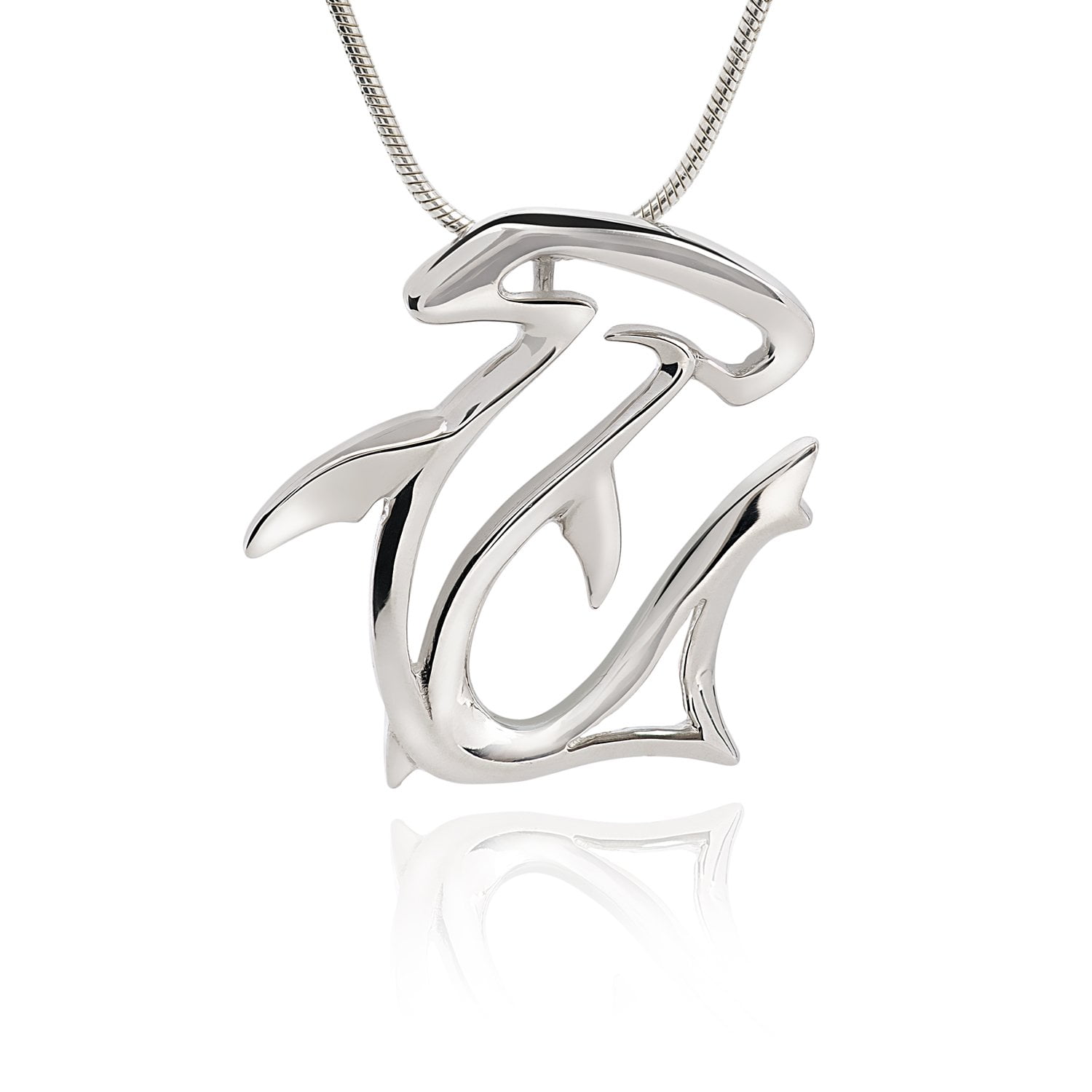 silver shark pendant