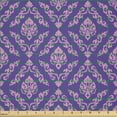 thumbnail image 2 of Ambesonne Vintage Asian Fabric by the Yard Microfiber, Swirly Art Deco East, 1 Yard, Blue Violet Pale Purple, 2 of 2