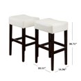 thumbnail image 4 of Julie Ivory Leather Backless Bar Stools (Set of 2), 4 of 4