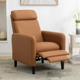 thumbnail image 5 of PU Leather Recliner Chair, Lounge Reclining Chair with Adjustable Backrest from 90° to 160°, Single Sofa Chair with Deep Seat for Living Room Bedroom Home, Burnt Orange, 5 of 9