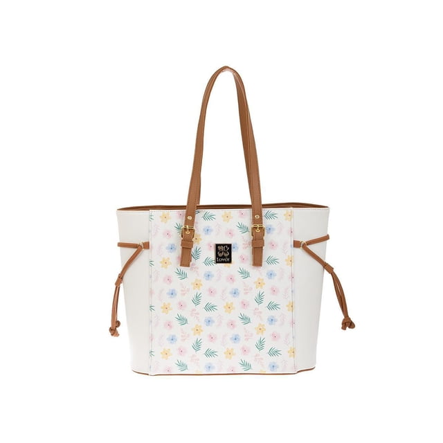 9903-1 Bolsa Tote flores camel