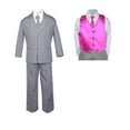 thumbnail image 2 of 7pc Baby Toddler Boy Formal Party Medium Gray Suit w/ Satin Vest & Necktie Sm-20, 2 of 4