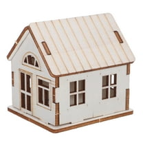 TEHAUX DIY Christmas Village Small Wooden House For Hobbyists Beige Decoration Christmas 1Set