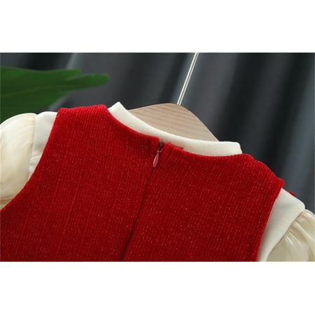 

Cathalem Baby Girl Outfit Set Kids Toddler Child Baby Girls Long Ruffled Bubble Sleeve Crop Top Hoodie Pants Set Childrenscostume Red 18-24 Months