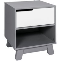 Babyletto Hudson 1 Drawer Kids Nightstand in Gray and White