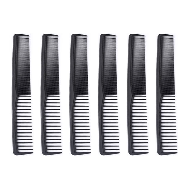 Peine de plástico negro clásico para el pelo, peine para barba y bigote para hombre, a granel para peluquería y peinado.