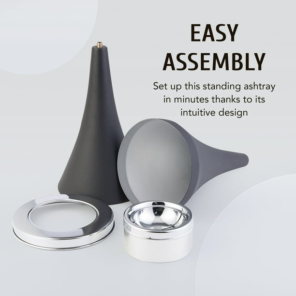 Outdoor Ashtray: Floor Standing, Self-Cleaning, Contemporary Retro