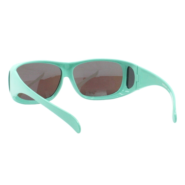 Trendy Rectangle Polarized Sunglasses Green/Green Mirrored Green Zunnies -Rectangle Sports Sunglasses #99115524 | Zenni  main image 3