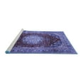 thumbnail image 2 of Ahgly Company Machine Washable Indoor Round Medallion Blue Traditional Area Rugs, 3' Round, 2 of 4