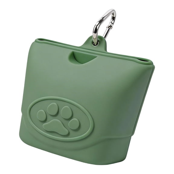 Silicone Dog Treat Pouch-Small Training Bag-Portable Dog Treat Bag for Leash with Magnetic Closure and Waist Clip Dog Training Fanny Pack