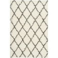 thumbnail image 2 of SAFAVIEH Moroccan Luvenia Geometric Shag Area Rug, Ivory/Grey, 4' x 6', 2 of 5