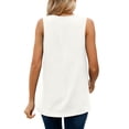 thumbnail image 5 of Hanerdun Women Tank Top Female Chiffon V-Neck Summer Tops White XL, 5 of 5