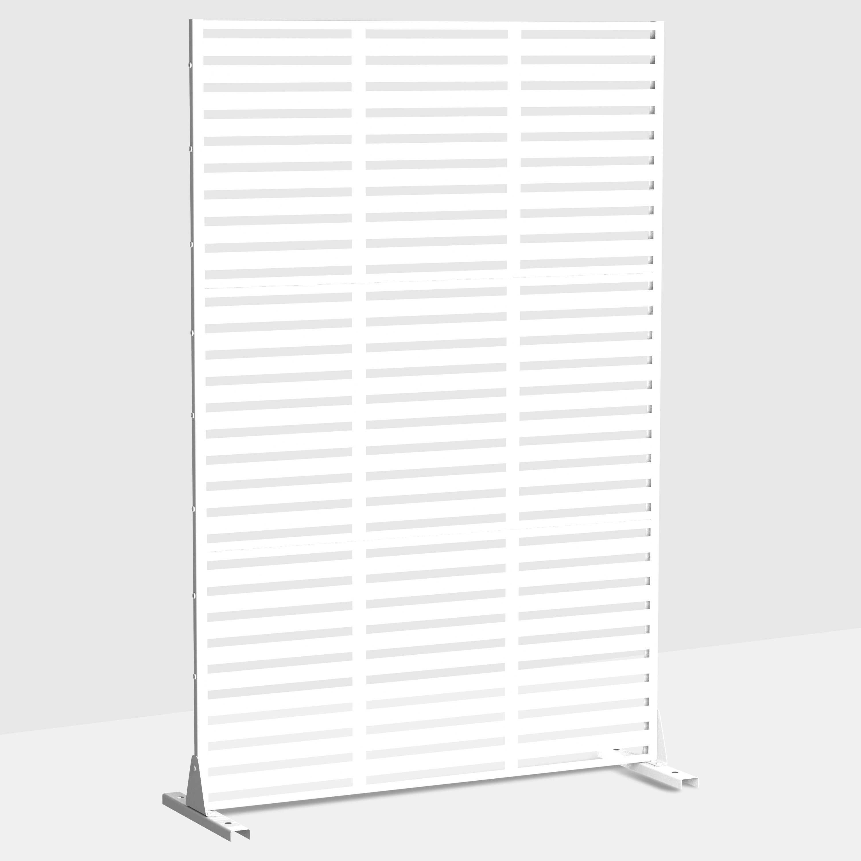MAYEERTY Metal Room Divider – Industrial Galvanized Steel Privacy Screen,White