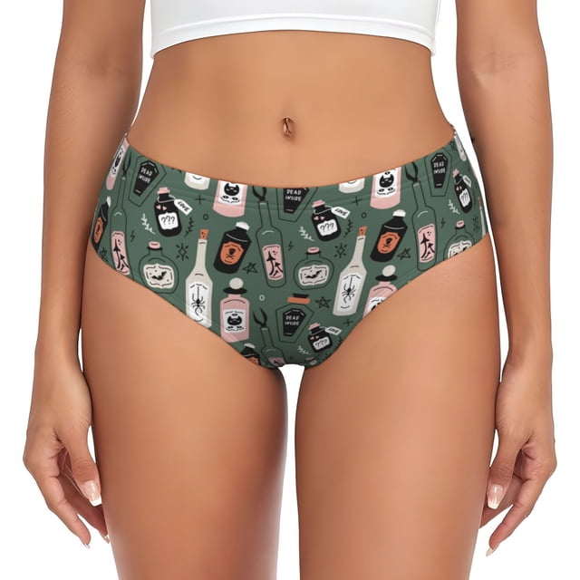 Balery Halloween Potions Ropa Interior de Algodón para Mujer con Dibujo – Braguitas Cómodas y Elásticas, Estilo Clásico-4X-Large