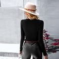thumbnail image 5 of Lilgiuy Ladies Slim Fit Long Sleeve Sweater Solid Color Knit Hollow Top Crew Neck Sweater Winter Clothes for 2022, 5 of 5