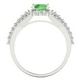 thumbnail image 4 of 1.76ct Round Cut Green Crystal 18k White Gold Engraving Statement Bridal Wedding Halo Designer Ring Size 10.5, 4 of 5