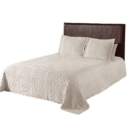 Beatrice Home Fashions Alicia Wedding Chenille Bedspread, King, Ivory