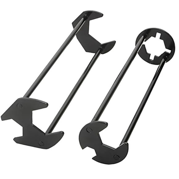 2Pcs Multifunctional Sink Basin Wrench Faucet Hose Spanner Four-Jaw Hex Wrench