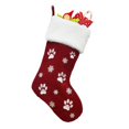 thumbnail image 2 of Christmas Decorations Red Embroidered Paw Printed Snowflake Pet Christmas Stocking, 2 of 5