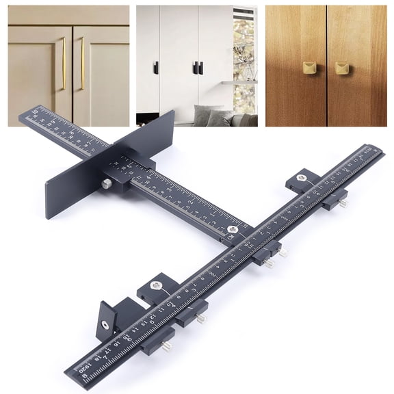 TFCFL Professional Cabinet Hardware Jig Adjustable Position Ruler Drill Guide Punch Locator Woodworking Tool