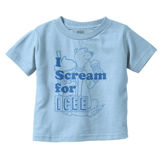 I Scream For Icee Vintage Polar Bear Toddler Boy Girl T Shirt Infant Toddler Brisco Brands 12M