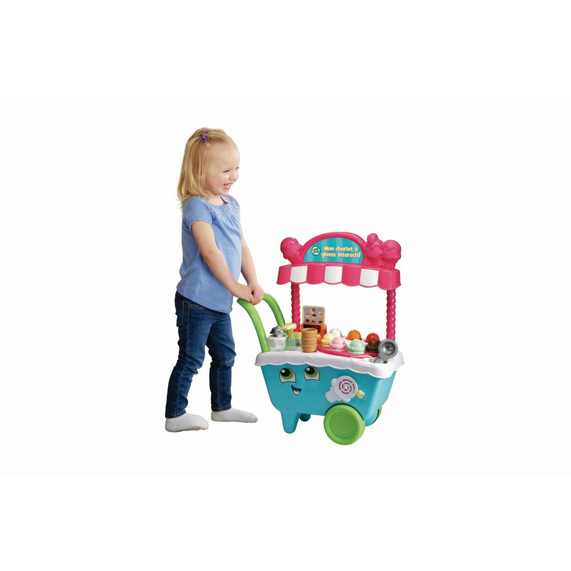 Chariot à Glaces Enfant COSTWAY En Bois - Avec Distributeur Automatique Et 15 Accessoires