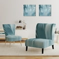 thumbnail image 3 of Designart "Blue Modern Water III" Upholstered Glam Accent Chair - Arm Chair, 3 of 5