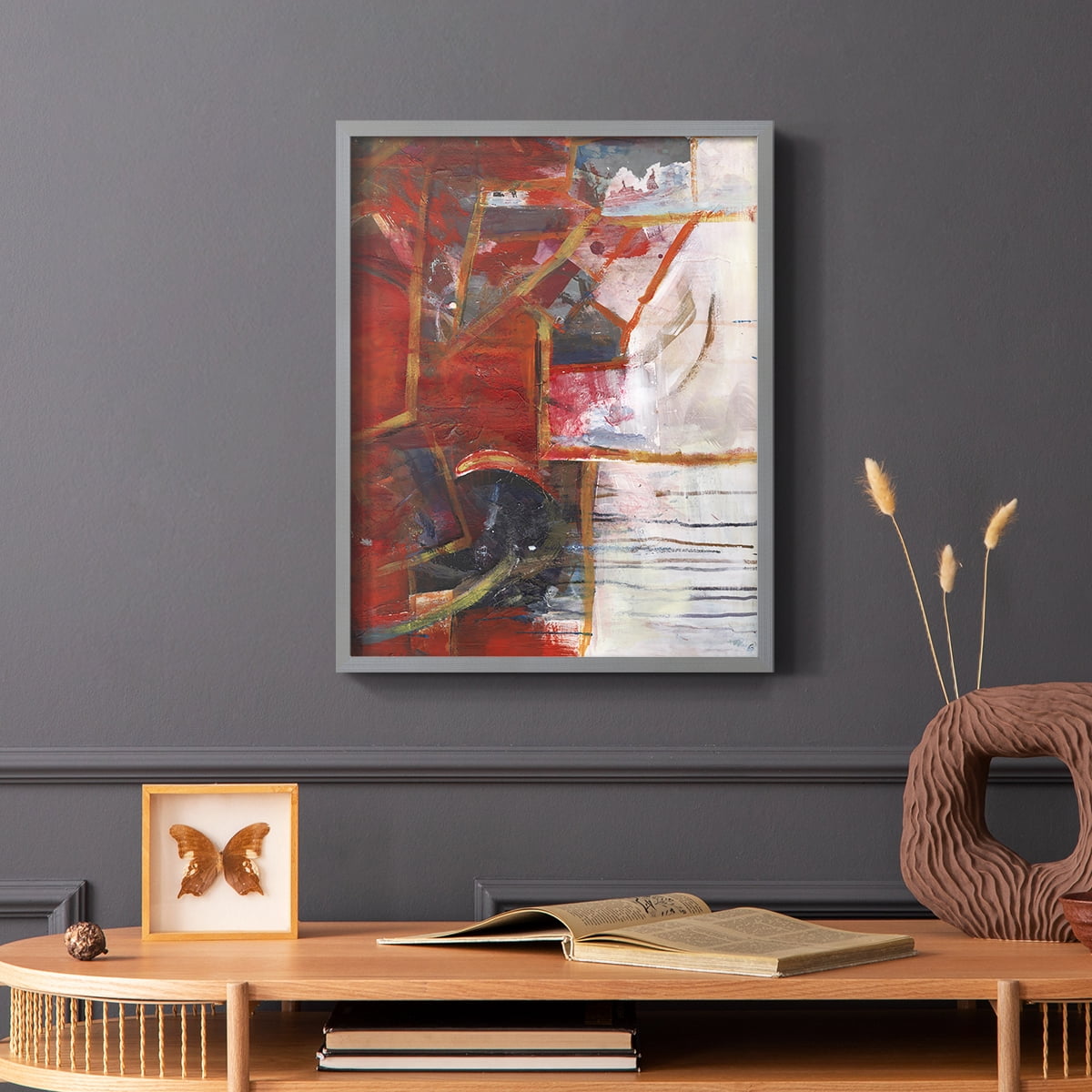 City Life IV Framed Print in Gray Solid Wood Framed Print No Nail Hanging