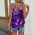 thumbnail image 6 of Royisotas Sleeveless Plus Size Tank Tops Casual Summer Purple Womens Camisoles Floral Gaphic Crew Neck Cut-Out Womens Cami Tops Plus Size, 6 of 6