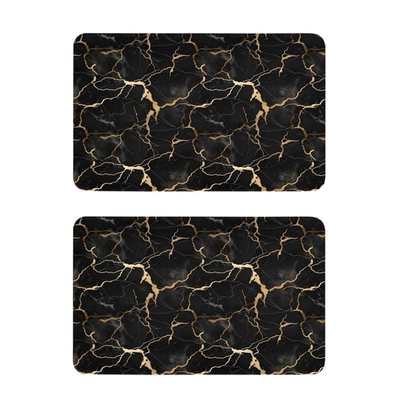 2 Pcs Strong Fridge Magnets Black and Gold Marble Refrigerator Magnets Sticker Decor for Whiteboards Locker 4"x2.5"