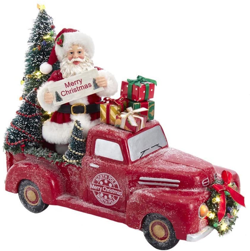 Multi Kurt S Adler Kurt Adler 10.5-Inch Battery-Operated Fabriche Musical Karaoke Santa