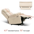 thumbnail image 4 of MCombo Large Electric Power Lift Recliner Chair with Extended Footrest for Big and Tall Elderly People, Hand Remote Control, USB Ports, Faux Leather 7426 (Cream-White), 4 of 7