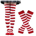 thumbnail image 1 of Chaussettes d'Halloween pour Femmes, Bas Hauts, Chaussettes Rayées Cosplay, Gants, 1 of 1