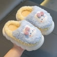 thumbnail image 6 of Hessimy Girl'S Fuzzy Fluffy Slippers Open Toe Cross Band Soft Plush House Slippers Kids Slippers Cow Slippers Toddler Slippers Cartoon Warm Slippers Indoors Bedroom Non Slip Soft (Sky Blue,2), 6 of 6