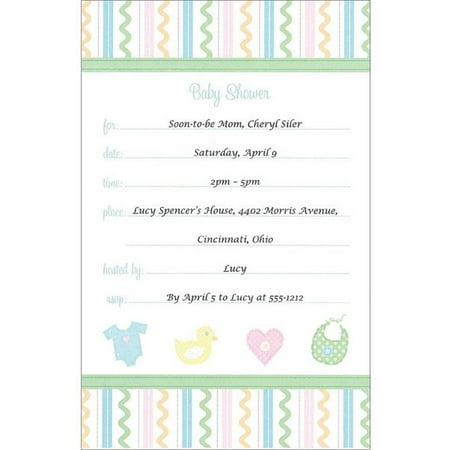 DIY Sweet Baby Party Invitations With White Envelopes 8.5in. x 5.5in. - 12 Pack (1008-2288)