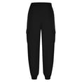thumbnail image 6 of Maqroz Cargo Pants Women Baggy Plus Size Elastic High Waist Pants Cuffed Ankles Loose Quick Dry Lightweight Hiking Trousers Y2K Streetwear with Multi Pockets 2026 Black S, 6 of 7