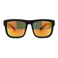 thumbnail image 2 of Kush Mirrored Brushed Plastic Wood Grain Iconic Horn Rim Sunglasses Brown Wood - Orange Mirror, 2 of 4