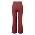 thumbnail image 7 of vigerkar Women's Palazzo Lounge Pants Stretchy Wide Leg Casual Pants Comfy High Waist Flowy Pants Brick Red, XL, 7 of 7