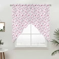 thumbnail image 5 of Pink Spring Floral Kitchen Window Curtains, Swag Curtains Valance for Bedroom Living Room Bathroom, Summer Botanical Elegant Rod Pocket Window Treatment Curtain Block Drapes 2 Panels 36"x36", 5 of 9