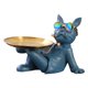 thumbnail image 1 of Bandeja De Almacenamiento De Bulldog Estatua de perro Bulldog de resina, bandeja de almacenamiento para llaves de entrada, adorno con gafas (azul) Tmvgtek Libre de BPA, 1 of 8
